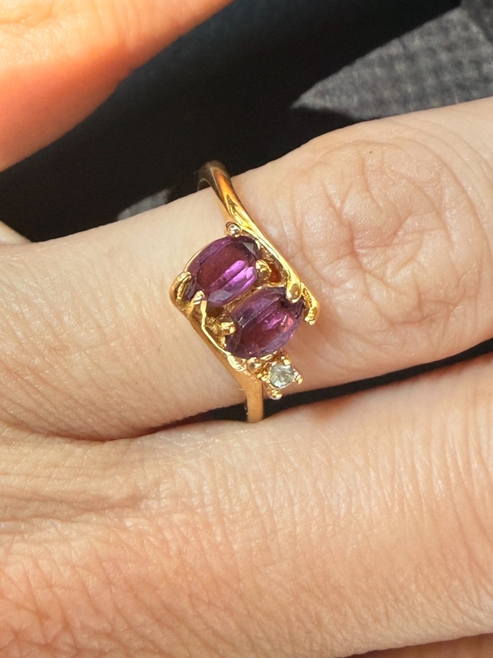 VTG -Twin Stones and Accent Crystal Ring